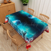 Lofaris Green and Red Zombie Pattern Rectangle Tablecloth for Halloween Walking Dead Themed Party Decor